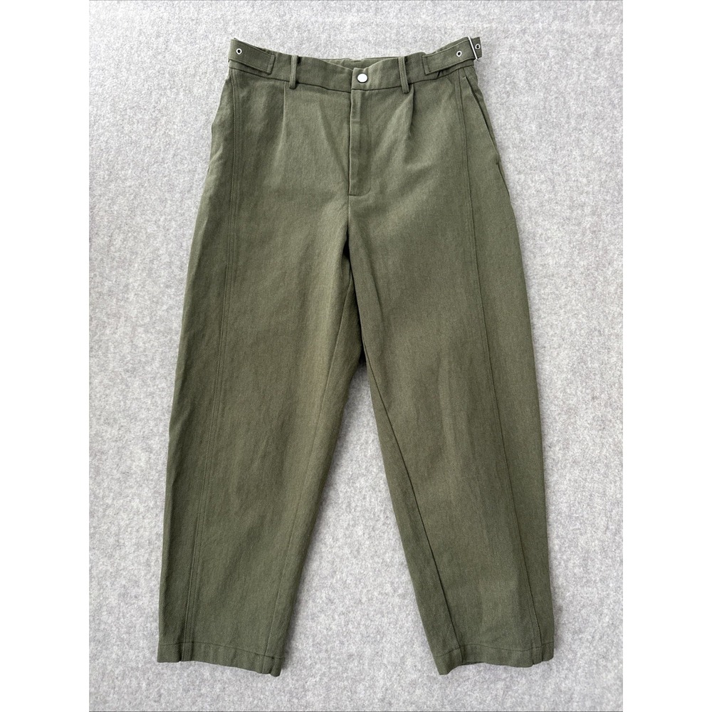 Dept Anonym Cotton Tapered Trousers Green Adjustable Waist Mens Medium
